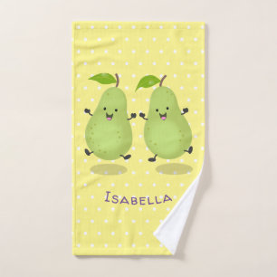 Cute pear pair cartoon illustratie bad handdoek