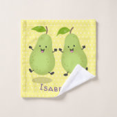 Cute pear pair cartoon illustratie bad handdoek (Wasdoekje)