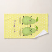Cute pear pair cartoon illustratie bad handdoek (Handdoek)