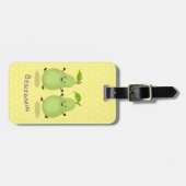 Cute pear pair cartoon illustratie bagagelabel (Voorkant horizontaal)