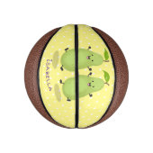 Cute pear pair cartoon illustratie basketbal (Verticaal)