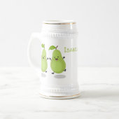 Cute pear pair cartoon illustratie bierpul (Voorkant links)