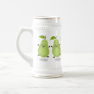 Cute pear pair cartoon illustratie bierpul