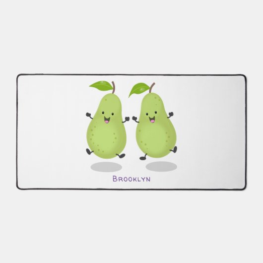 Cute pear pair cartoon illustratie bureaumat (Voorkant)
