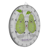 Cute pear pair cartoon illustratie dartbord (Voorkant Links)