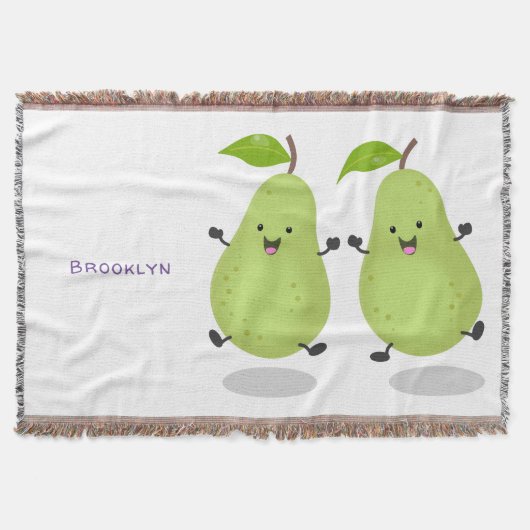Cute pear pair cartoon illustratie deken (Voorkant)