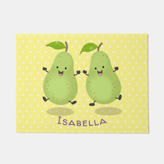 Cute pear pair cartoon illustratie deurmat (Voorkant)