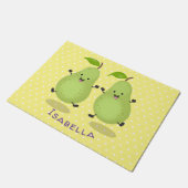 Cute pear pair cartoon illustratie deurmat (Schuin)