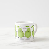 Cute pear pair cartoon illustratie espresso kop (Voorkant rechts)