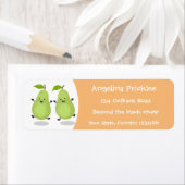 Cute pear pair cartoon illustratie etiket (Insitu)