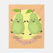 Cute pear pair cartoon illustratie fleece deken (Voorkant)