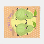 Cute pear pair cartoon illustratie fleece deken (Voorkant (Horizontaal))