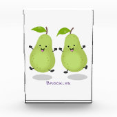 Cute pear pair cartoon illustratie fotoblokken (Voorkant)