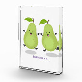 Cute pear pair cartoon illustratie fotoblokken (Rechts)