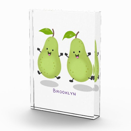 Cute pear pair cartoon illustratie fotoblokken (Rechts)