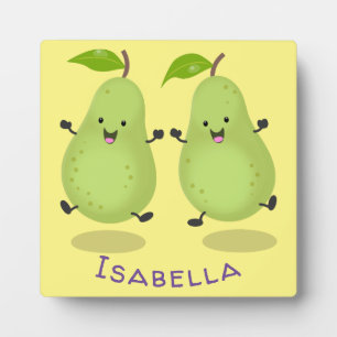 Cute pear pair cartoon illustratie fotoplaat