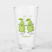Cute pear pair cartoon illustratie glas (Achterkant)