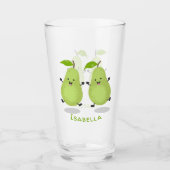 Cute pear pair cartoon illustratie glas (Voorkant)