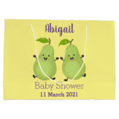 Cute pear pair cartoon illustratie groot cadeauzakje (Achterkant)