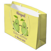 Cute pear pair cartoon illustratie groot cadeauzakje (Achterkant Gekanteld)