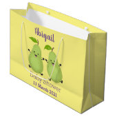 Cute pear pair cartoon illustratie groot cadeauzakje (Voorkant Gekanteld)