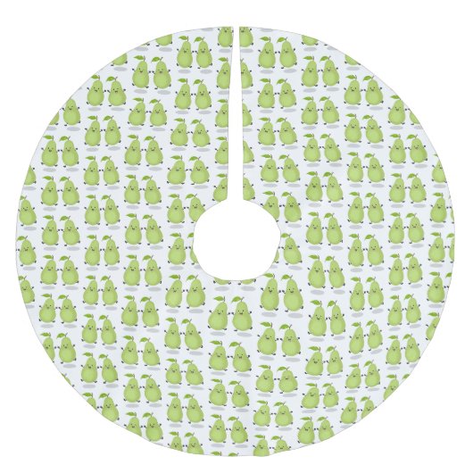 Cute pear pair cartoon illustratie kerstboom rok (Voorkant)