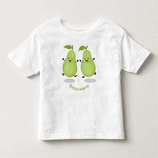 Cute pear pair cartoon illustratie kinder shirts (Voorkant)