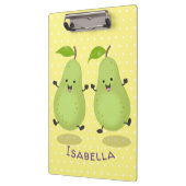 Cute pear pair cartoon illustratie klembord (Links)