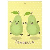 Cute pear pair cartoon illustratie klembord (Achterkant)