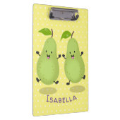 Cute pear pair cartoon illustratie klembord (Rechts)