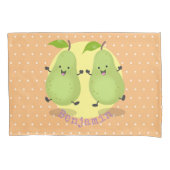 Cute pear pair cartoon illustratie kussensloop (Voorkant)
