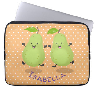 Cute pear pair cartoon illustratie laptop sleeve