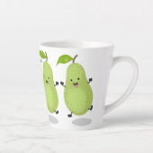 Cute pear pair cartoon illustratie latte mok (Rechts)
