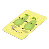 Cute pear pair cartoon illustratie magneet (Linkerzijde)
