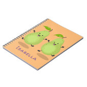 Cute pear pair cartoon illustratie notitieboek (Linkerzijde)