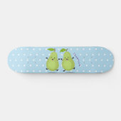 Cute pear pair cartoon illustratie persoonlijk skateboard (Horizontaal)
