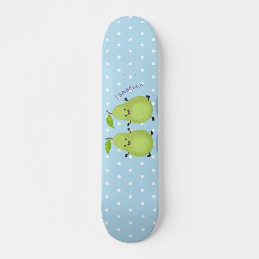 Cute pear pair cartoon illustratie persoonlijk skateboard (Voorkant)