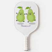 Cute pear pair cartoon illustratie pickleball paddle (Voorkant)