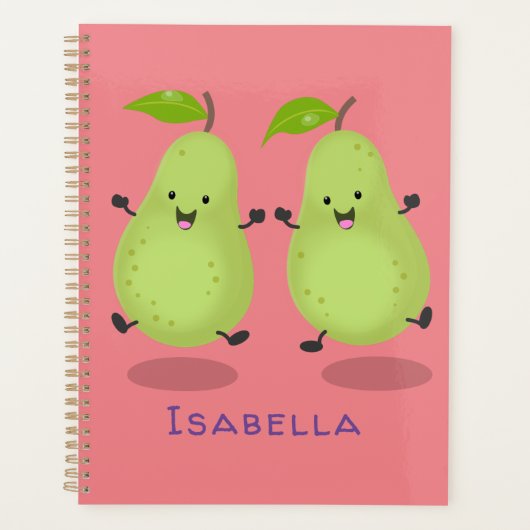 Cute pear pair cartoon illustratie planner (Voorkant)