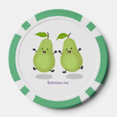 Cute pear pair cartoon illustratie poker chips (Achterkant)