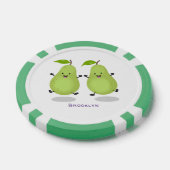 Cute pear pair cartoon illustratie poker chips (Enkel)