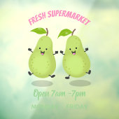 Cute pear pair cartoon illustratie raamsticker (Vel 3)
