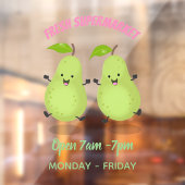 Cute pear pair cartoon illustratie raamsticker (Vel 2)