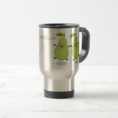 Cute pear pair cartoon illustratie reisbeker (Voorkant rechts)