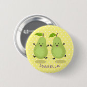 Cute pear pair cartoon illustratie ronde button 5,7 cm (Voorkant /achterkant)