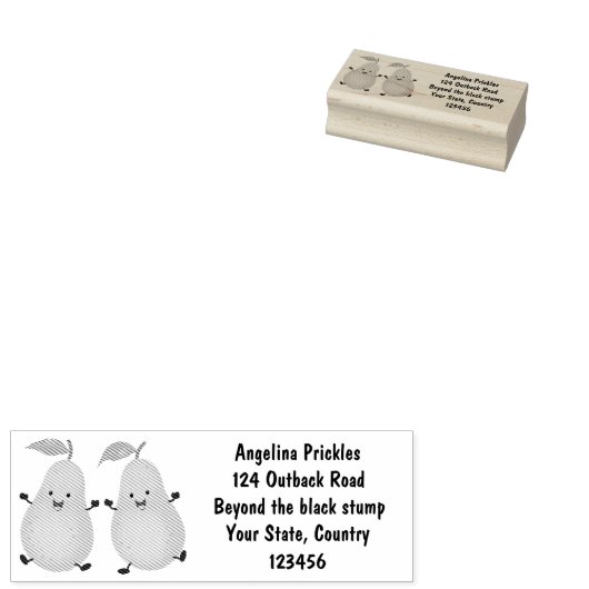 Cute pear pair cartoon illustratie rubberstempel (Gestempeld)