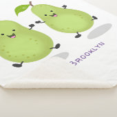 Cute pear pair cartoon illustratie sherpa deken (3/4)
