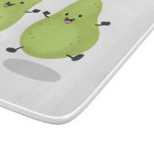 Cute pear pair cartoon illustratie snijplank (Hoek)