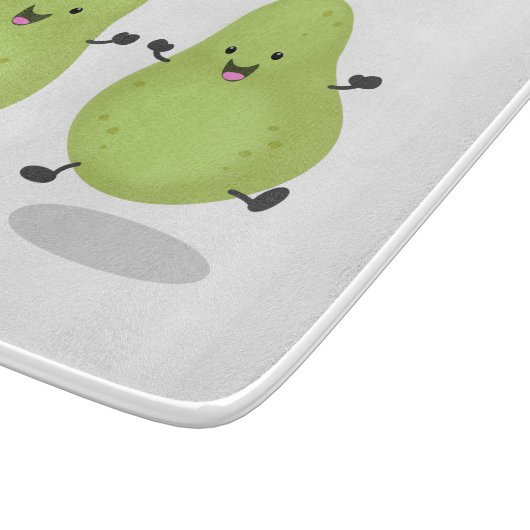 Cute pear pair cartoon illustratie snijplank (Hoek)