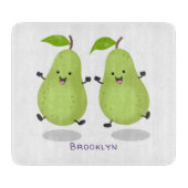 Cute pear pair cartoon illustratie snijplank (Voorkant)